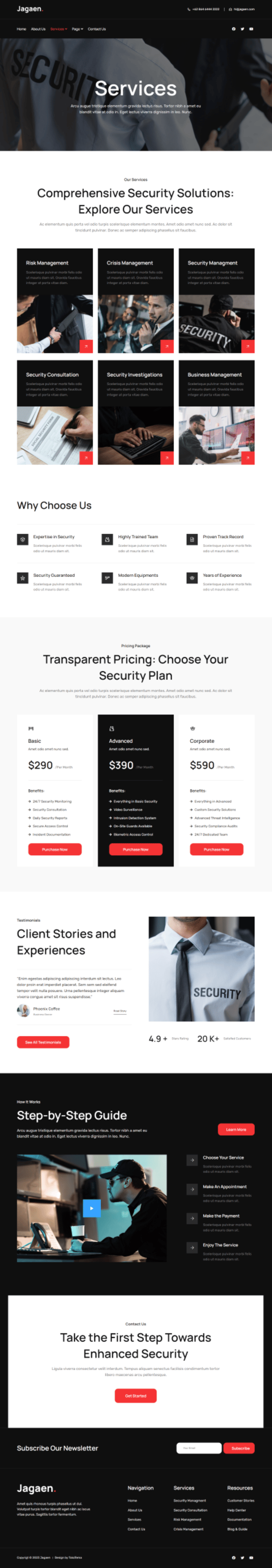 Jagaen Guard & Security Service Template Kits, WP Template Kits ft